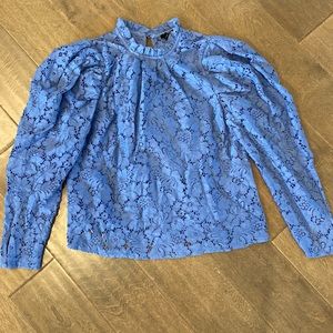 Lace puff sleeve blouse